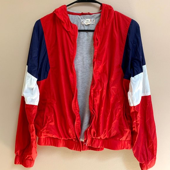 Pink Republic Jackets & Blazers - 3/$25 Red, White, and Blue Colorblock Windbreaker